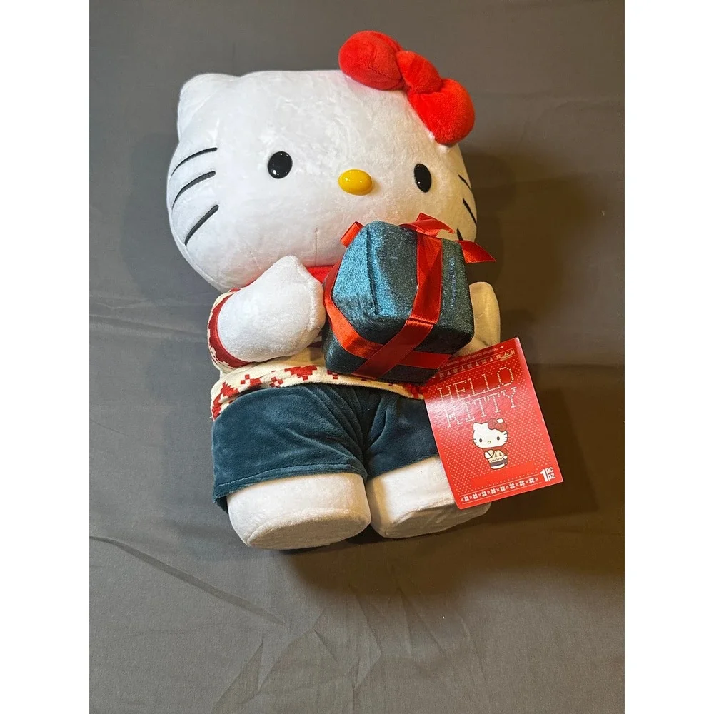 Hello Kitty Holiday Greeter‎ Plush Gemmy Sanrio Christmas Sweater Gift Box 2025